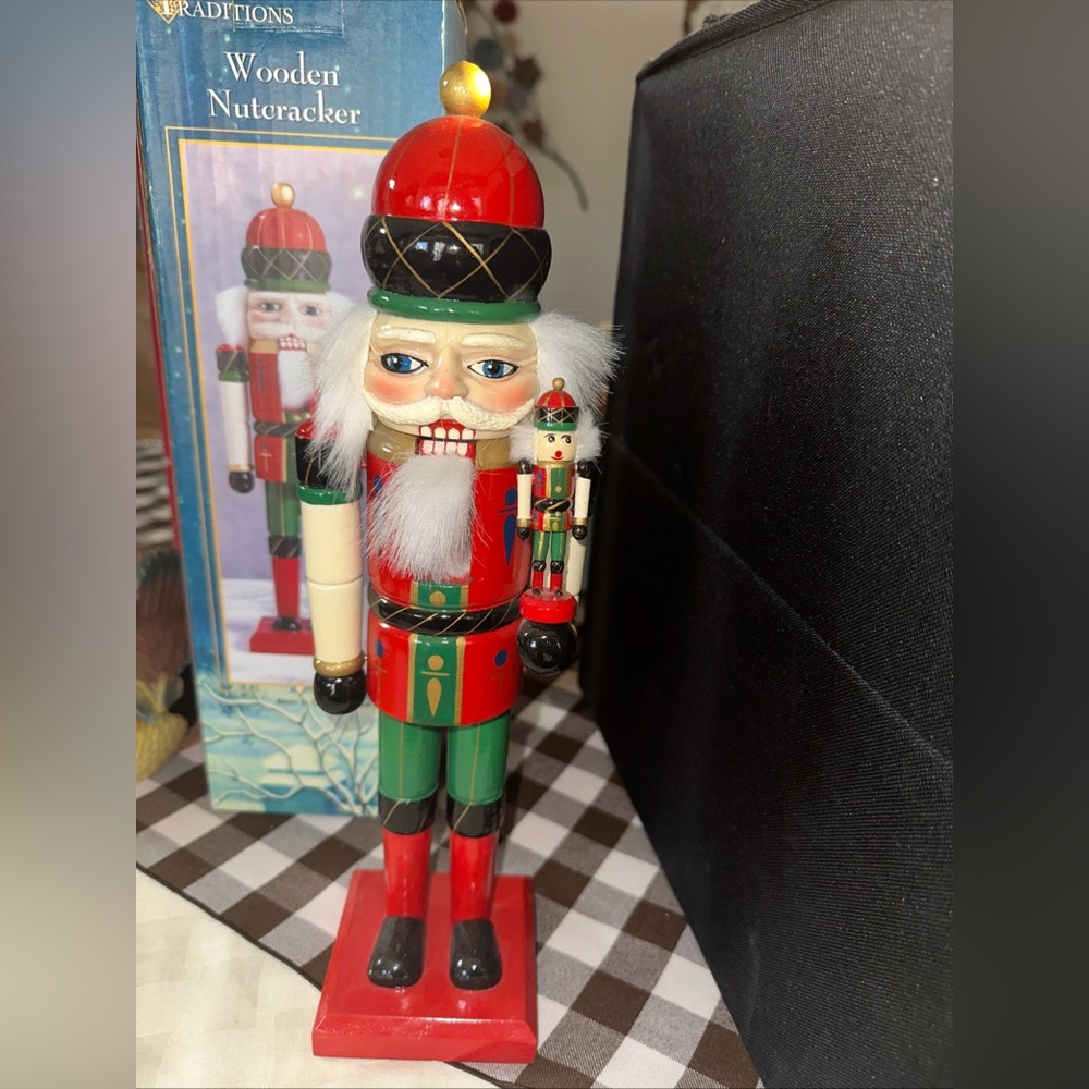 Holiday Nutcracker Soldier Figurine - Red and Green